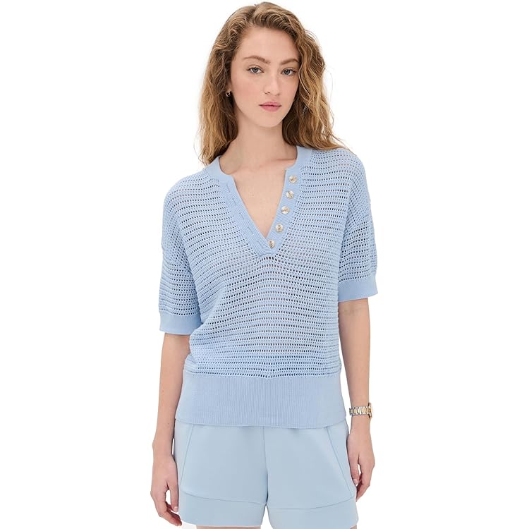 Varley Womens Clay Knit Sweat Rain Blue X-Small at Amazon Women's